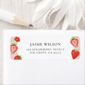 Strawberry gepersonaliseerde naam retouradres etiket (Insitu)