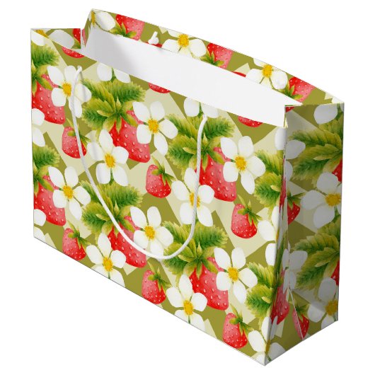 Strawberry Gift Bag Groot Cadeauzakje (Achterkant Gekanteld)