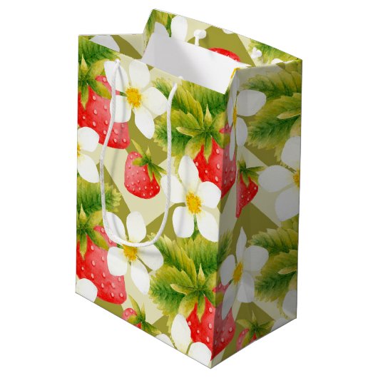 Strawberry Gift Bag Medium Cadeauzakje (Achterkant Gekanteld)