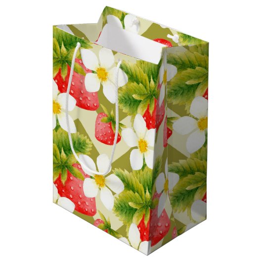Strawberry Gift Bag Medium Cadeauzakje (Voorkant Gekanteld)