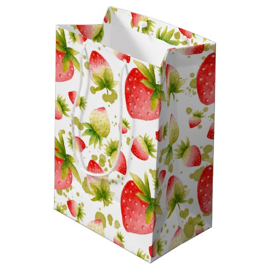 Strawberry Gift Bag Medium Cadeauzakje (Achterkant Gekanteld)