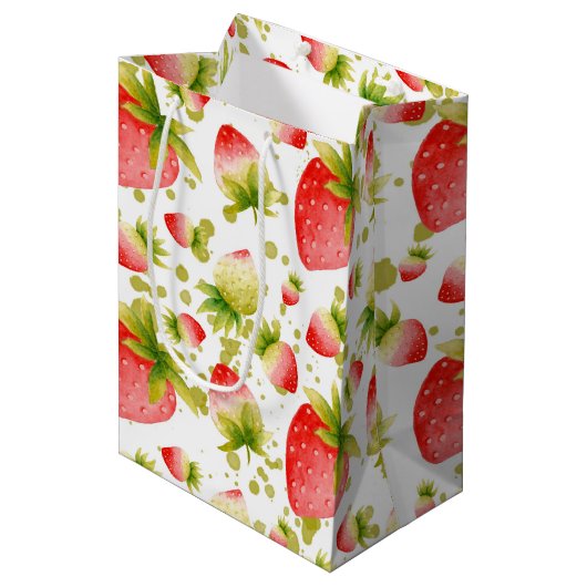 Strawberry Gift Bag Medium Cadeauzakje (Voorkant Gekanteld)