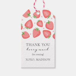 Strawberry Gift Label Hartelijk dank Cadeaulabel