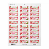 Strawberry Gingham Adres Label (Full Sheet)