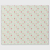 Strawberry Gingham Berry Happy Birthday Cadeaupapier (Vlak)