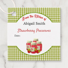 Strawberry Gingham Canning Jar Hang Label