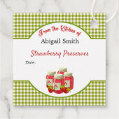Strawberry Gingham Canning Jar Hang Label (Achterkant)