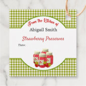Strawberry Gingham Canning Jar Hang Label (Achterkant)