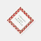 Strawberry Gingham Cottage Baby Shower Servet (Hoek)