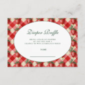 Strawberry Gingham Cottage Diapper Raffle Informatiekaartje (Voorkant)