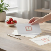 Strawberry Gingham Hot Air Balloon Baby Shower Vierkante Sticker