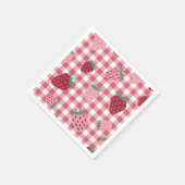 Strawberry Gingham Pattern Servet (Hoek)