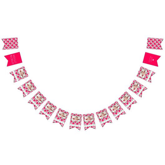 Strawberry Girl 1st Birthday Mijlpalen Foto's Vlaggetjes (Alle)