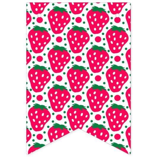 Strawberry Girl 1st Birthday Mijlpalen Foto's Vlaggetjes (Eerste vlag)