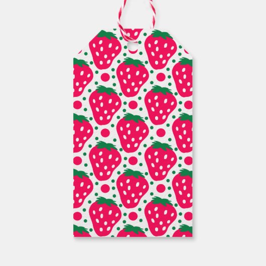 Strawberry Girl 1st Birthday Party Dank je Cadeaulabel (Achterkant)