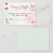 Strawberry Girl Baby shower Luier Raffle Informatiekaartje (Voorkant / Achterkant)