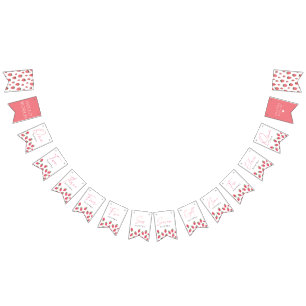 Strawberry Girl Berry First Birthday Mijlstenen Vlaggetjes