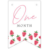 Strawberry Girl Berry First Birthday Mijlstenen Vlaggetjes (Derde vlag)