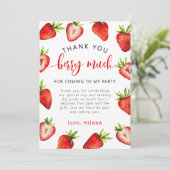 Strawberry Girl Birthday Berry Veel Bedankkaart (Staand voorkant)