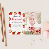 Strawberry Girl Birthday Berry Veel foto Bedankkaart