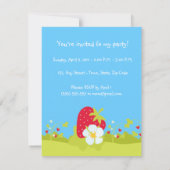 Strawberry Girl Birthday-uitnodiging Kaart (Achterkant)