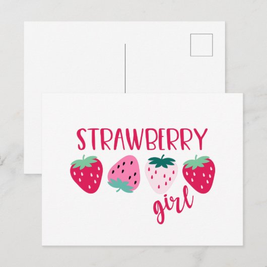 Strawberry Girl Briefkaart (Voorkant / Achterkant)