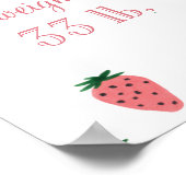 Strawberry Girl First Birthday Milestone Sign Poster (Hoek)