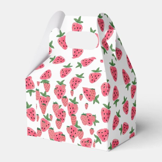 Strawberry Girl First Birthday Party Hartelijk dan Bedankdoosjes (Achterkant)