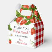 Strawberry Girls Berry eerste verjaardagsfeestje Bedankdoosjes (Achterkant)