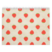 Strawberry Girly Rustic Strawberries Afdrukken Kalender (Hoes)