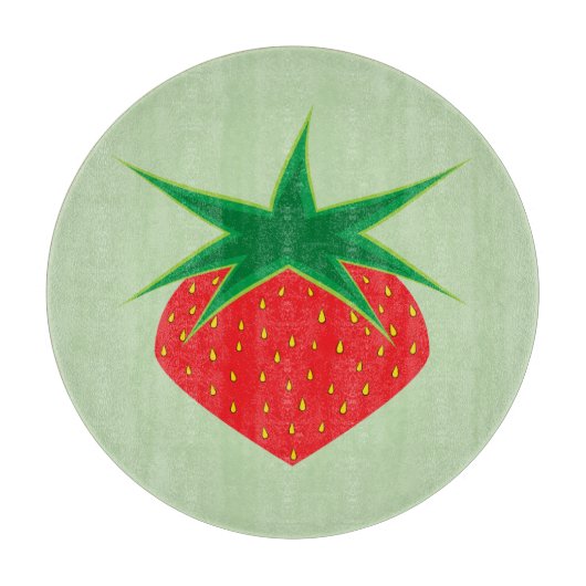 Strawberry Glass Cutting Board Snijplank (Voorkant)
