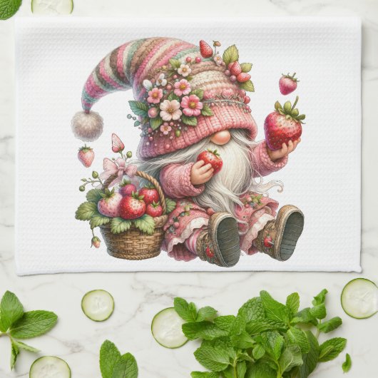 Strawberry Gnome keukenhanddoeken (Gevouwen)