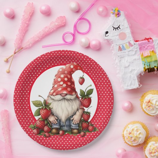 Strawberry Gnome Paper Bord (Feest)