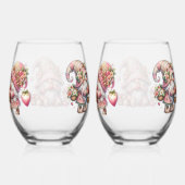 Strawberry Gnome Stemless wijnglas Set Zonder Voet (Rechts)