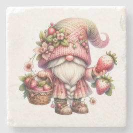 Strawberry Gnome Stone Onderzetter