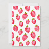 Strawberry Gnomes Berry First Birthday Invitation Kaart (Achterkant)