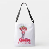 Strawberry Goose Funny Goose with Strawberries Crossbody Tas (Achterkant)