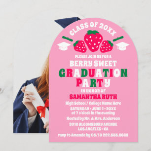 Strawberry Graduation Party Fotoboog Uitnodigingen