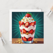 Strawberry, Granola and Whipped Cream Parfait Kaart (Voorkant / Achterkant in situ)