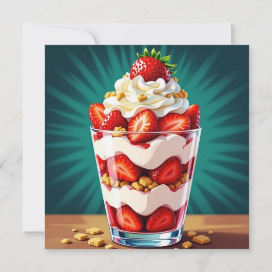 Strawberry, Granola and Whipped Cream Parfait Kaart (Voorkant)