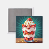 Strawberry, Granola and Whipped Cream Parfait Magneet (Voorkant / Achterkant)