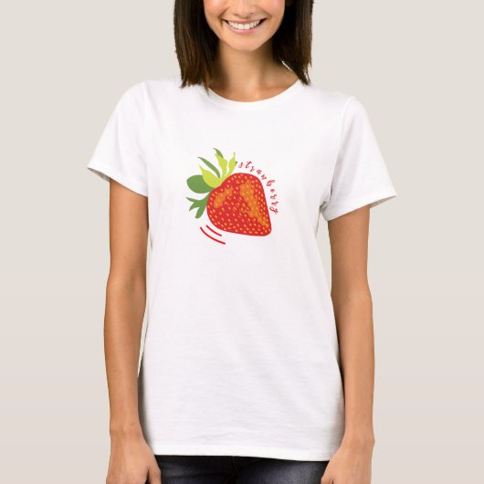 Strawberry Graphic Print T-shirt Design (Voorkant)