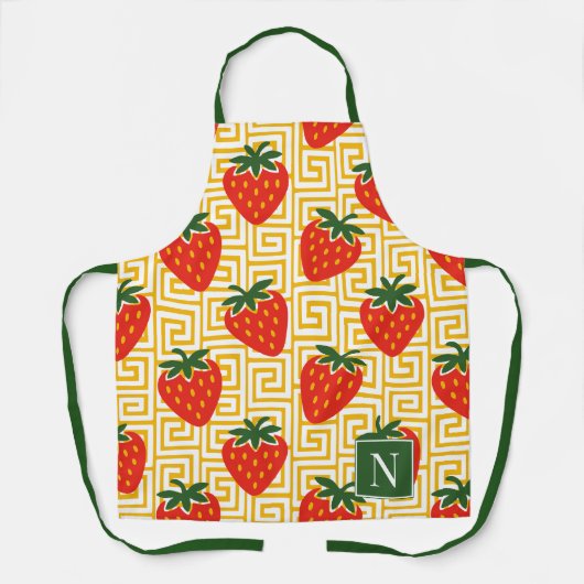 Strawberry Greek Key Monogram Schort (Voorkant)