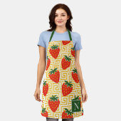 Strawberry Greek Key Monogram Schort (Gedragen)