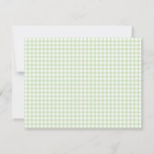 Strawberry Green Gingham Border Personalized Notitiekaartje (Achterkant)