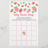 Strawberry Greenery Baby shower Bingo Game (Voorkant)