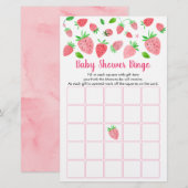 Strawberry Greenery Baby shower Bingo Game (Voorkant / Achterkant)