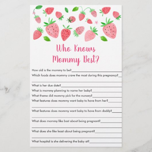 Strawberry Greenery die mama het beste spel kent (Voorkant)