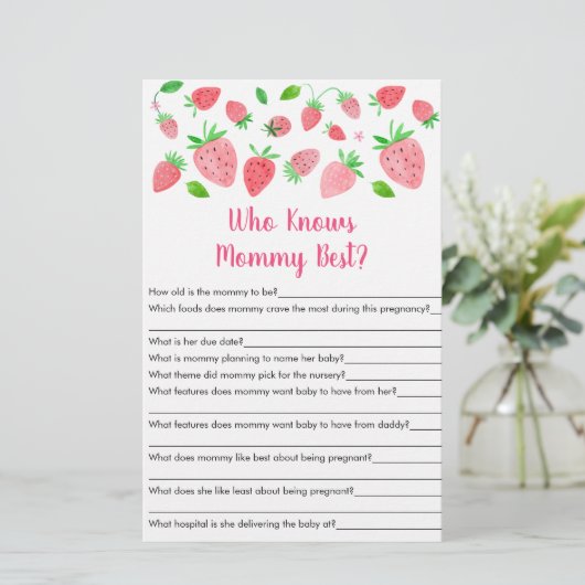 Strawberry Greenery die mama het beste spel kent (Staand voorkant)