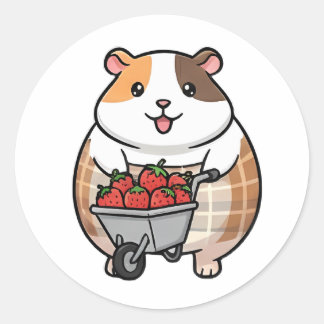 Strawberry Guinea Pig Ronde Sticker